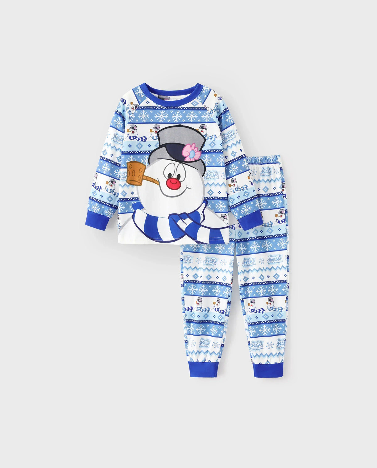 PatPat Frosty the Snowman Family Matching Christmas Pajamas Fair Isle Blue
