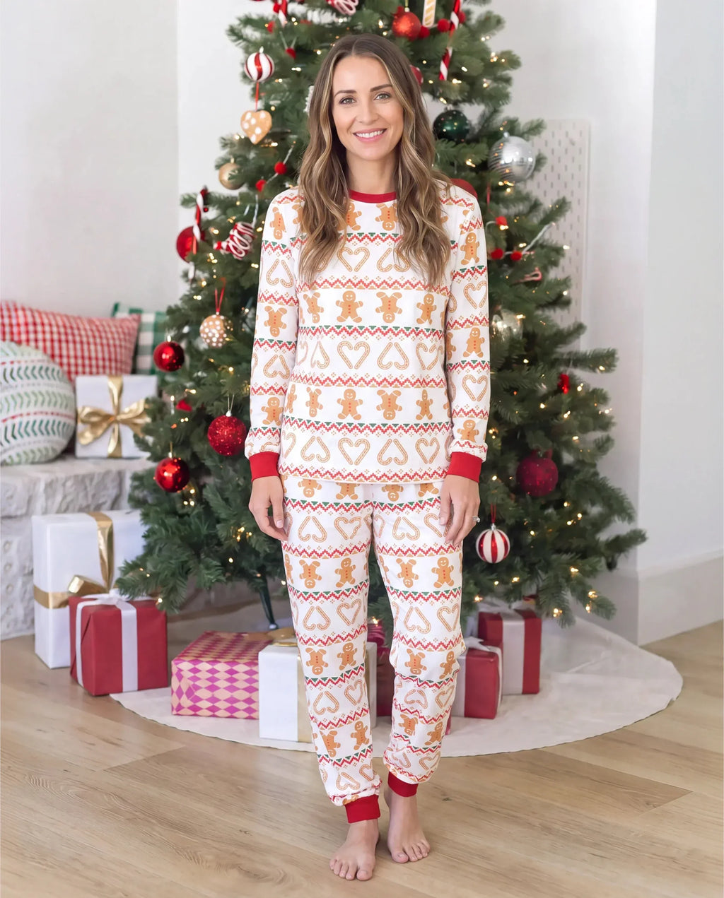 PatPat Matching Family Christmas Pajamas Fair Isle & Gingerbread Print