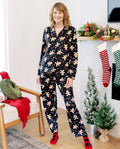 PatPat Family Matching Christmas Pajamas Gingerbread Print Black