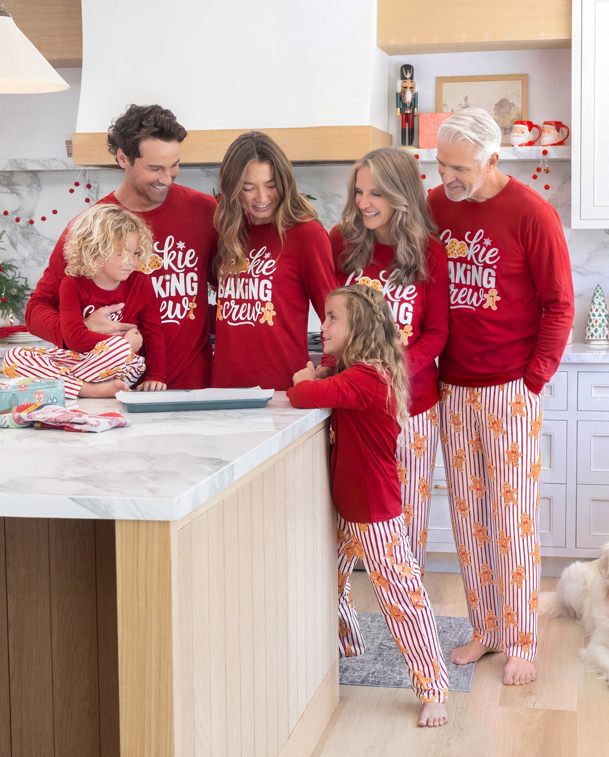 PatPat Family Matching Christmas Pajamas Gingerbread Print Red