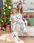 PatPat Matching Family Christmas Pajamas Santa Claus Print Collared Green