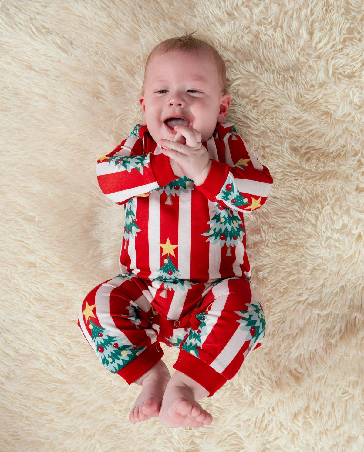 PatPat Matching Family Christmas Pajamas Christmas Tree Print Red