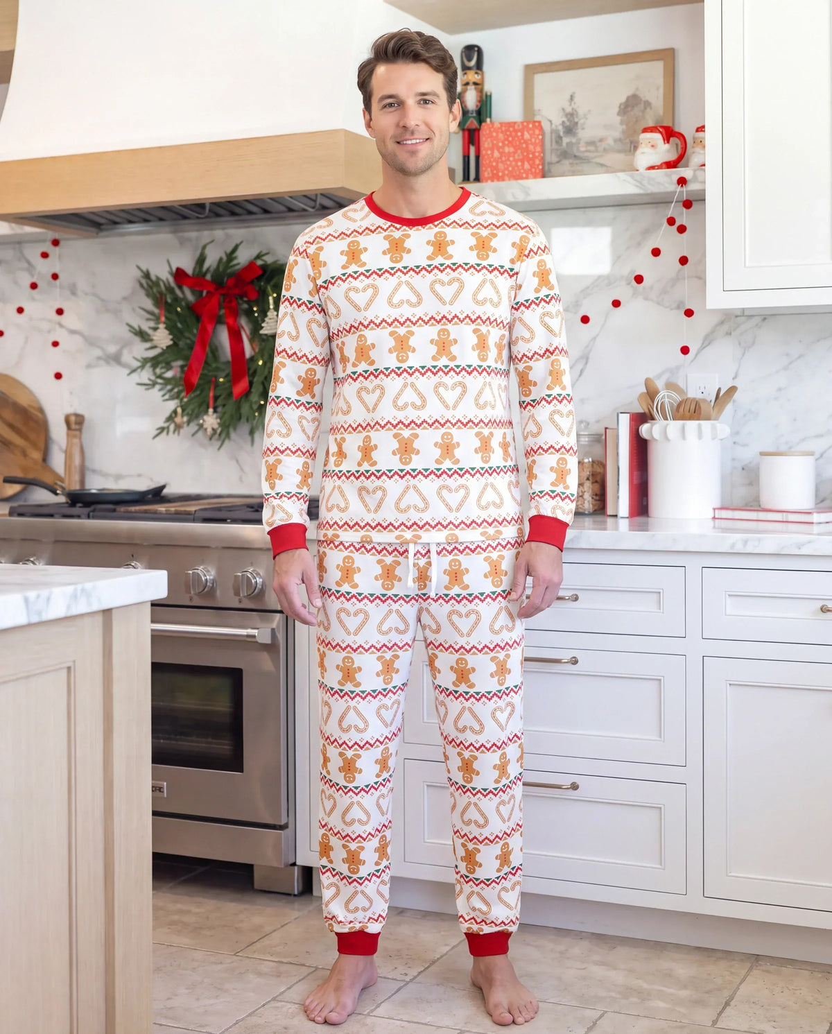 PatPat Matching Family Christmas Pajamas Fair Isle & Gingerbread Print