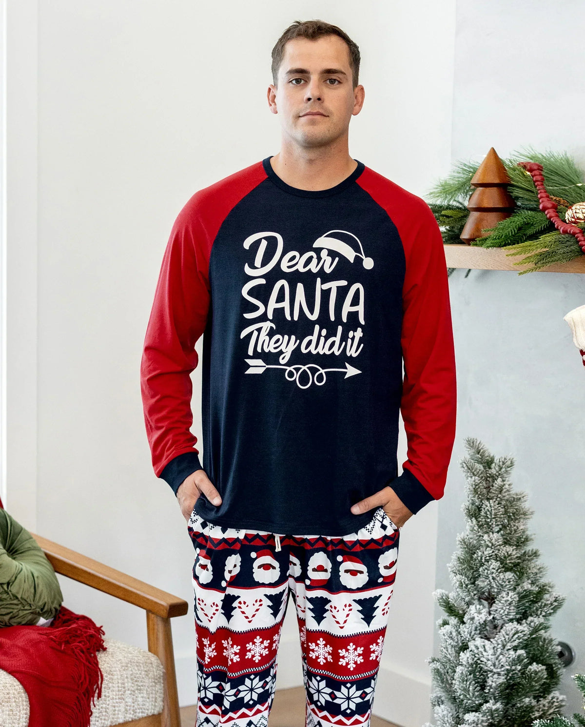 PatPat Family Matching Christmas Pajamas Glow in the Dark Navy