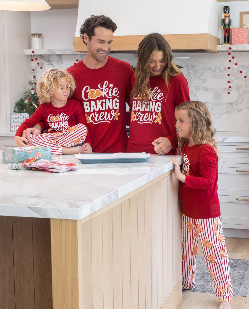 PatPat Family Matching Christmas Pajamas Gingerbread Print Red