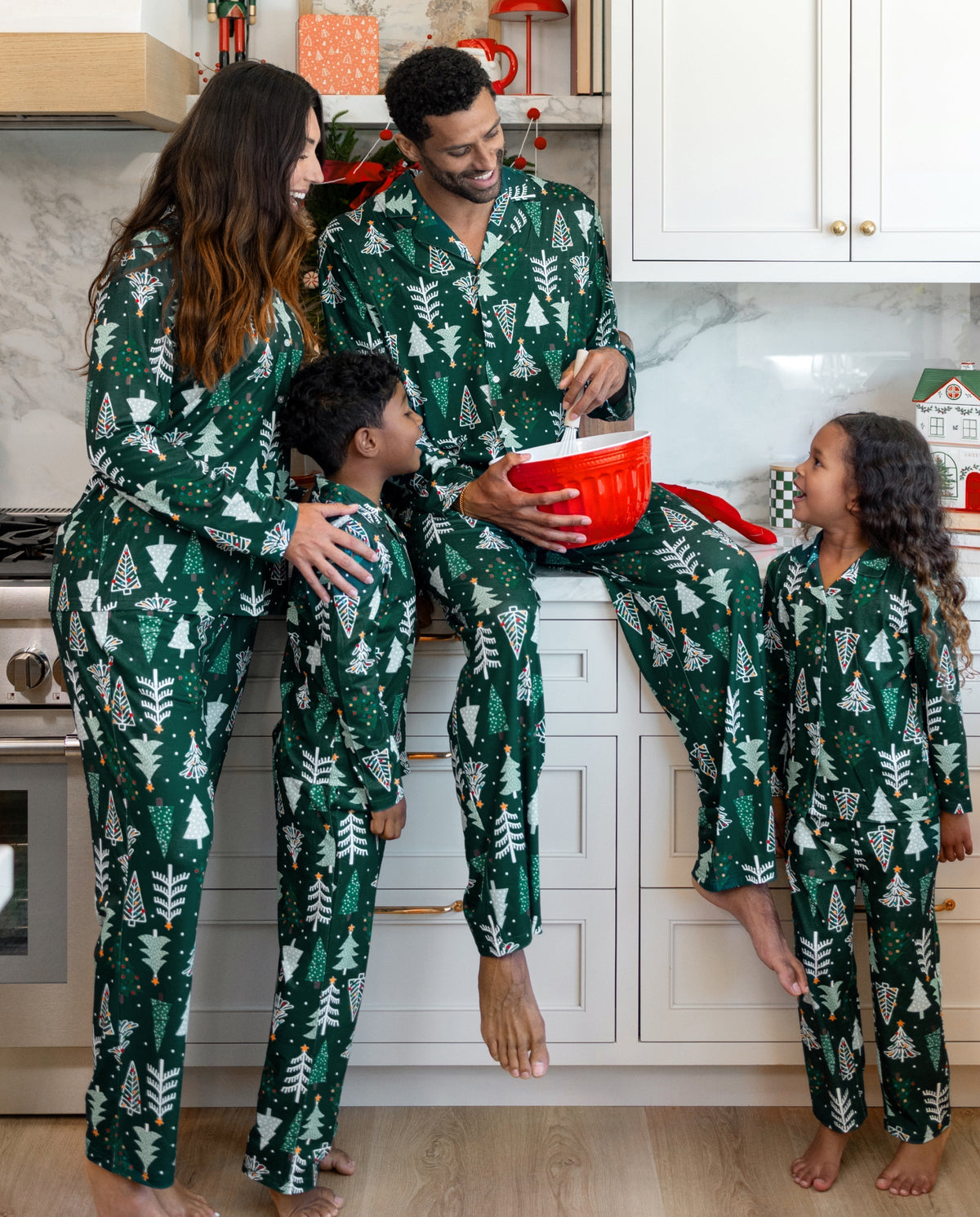 PatPat Family Matching Christmas Pajamas Christmas Tree Print Dark Green