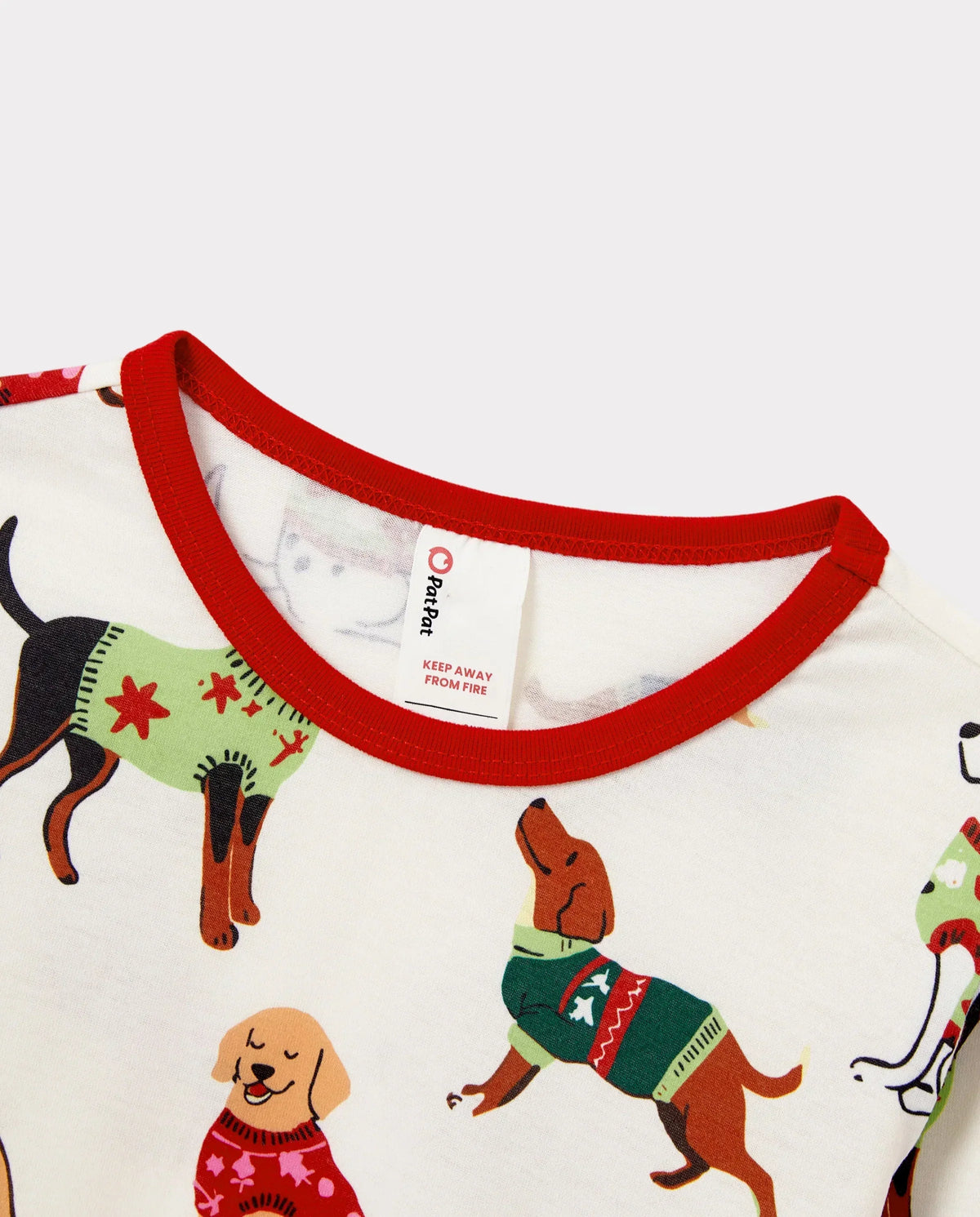 PatPat Family Matching Christmas Pajamas Festive Dog Print Cream