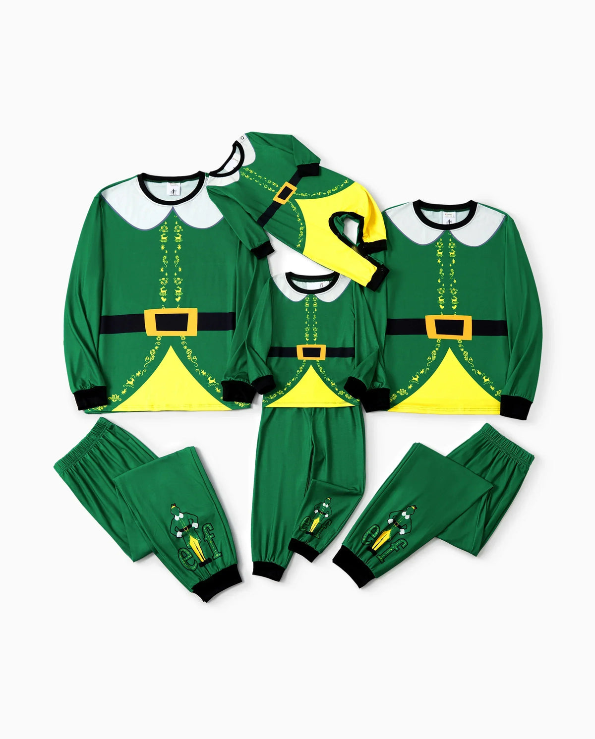 PatPat Elf Family Matching Christmas Pajamas Costume Green