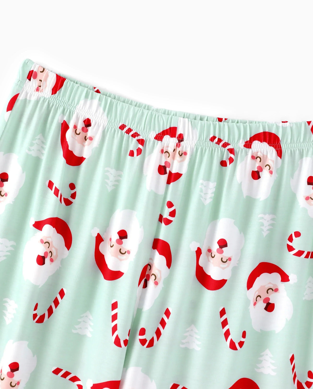 PatPat Matching Family Christmas Pajamas Santa Claus Print Collared Green