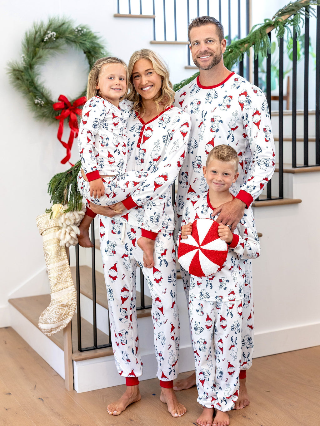 PatPat Family Matching Christmas Pajamas Gnome Print White