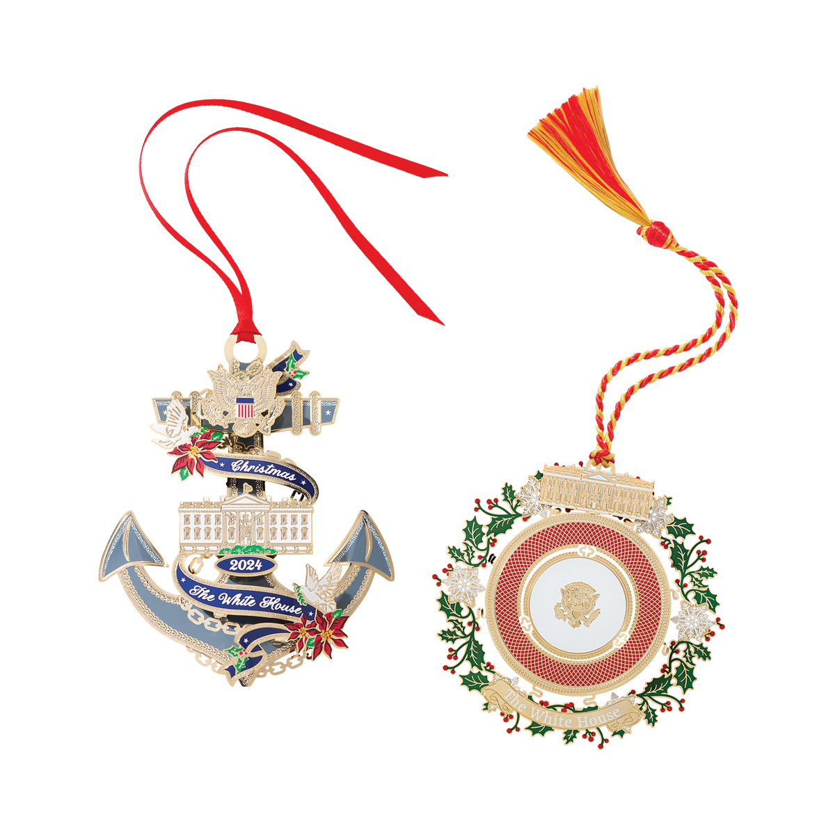 Official White House Christmas Ornament Special Value Bundle: 2025 and 2024