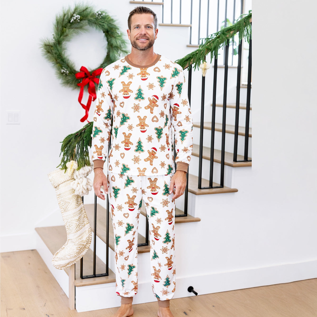 PatPat Family Matching Christmas Pajamas Gingerbread & Christmas Tree Brown