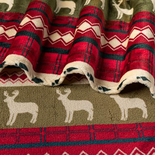 Pavilia Plush Red Christmas Fleece Throw Blanket - Soft, Warm Winter Cabin Throw, 50x60 - color: Christmas Red, size: 50 x 60 Inches - Throw
