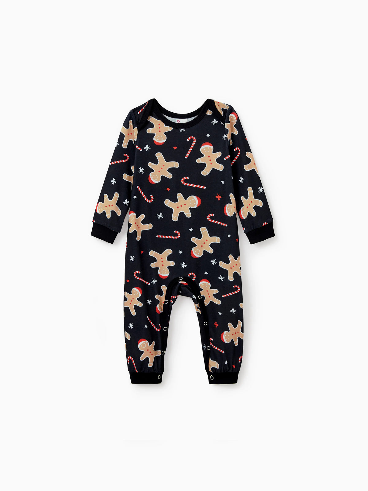 PatPat Family Matching Christmas Pajamas Gingerbread Print Black