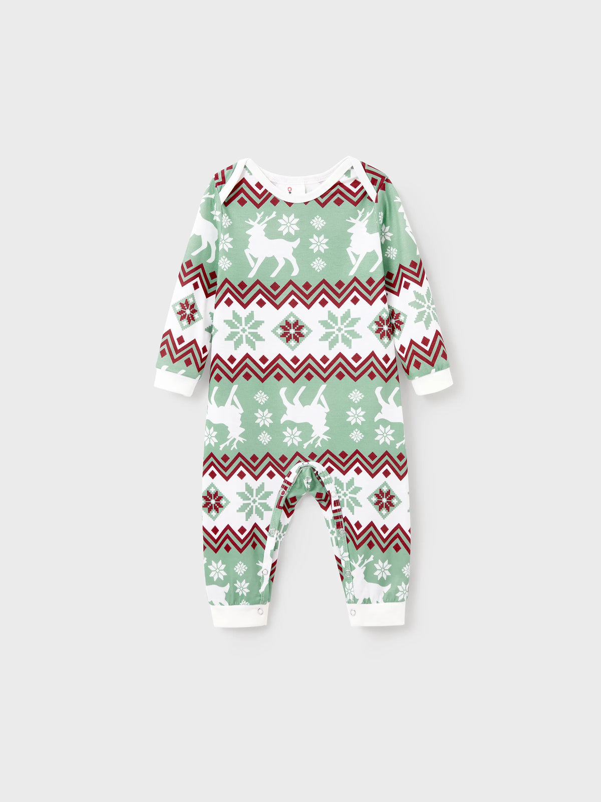PatPat Family Matching Christmas Pajamas Reindeer Print Light Green