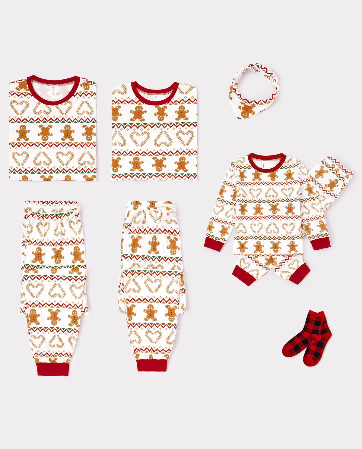 PatPat Matching Family Christmas Pajamas Fair Isle & Gingerbread Print