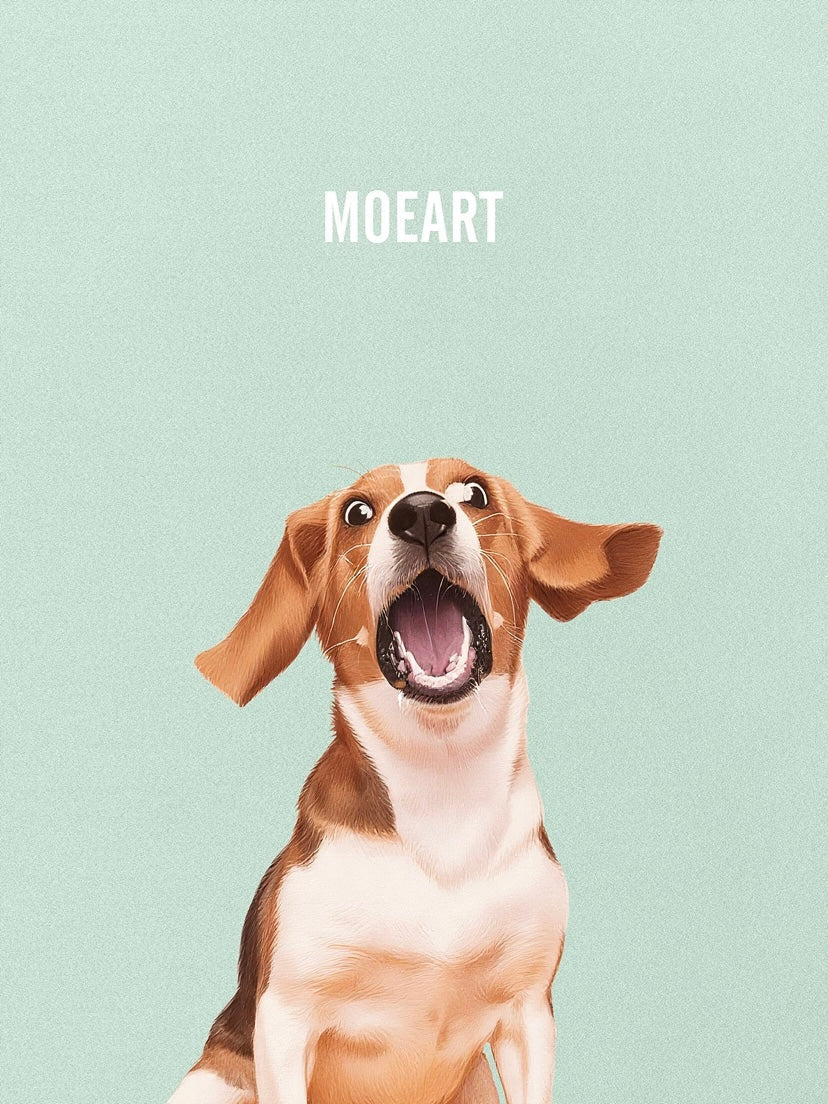 Premium Textured Custom Pet Portrait with Name(One Pet)