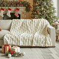 Horaldaily Christmas Blanket Throw, Beige Christmas Tree Soft Fuzzy Plush Faux Fur Cozy Blankets for Couch Sofa Bed Lounging, Ideal Gifts for Kids Adults Wife Self, 50x60