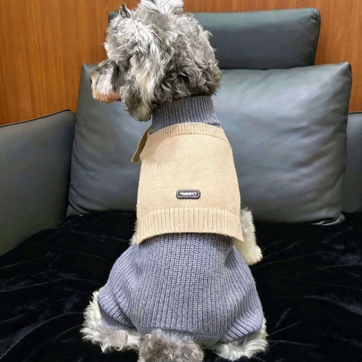 Warm Striped Knitted Dog Jumpsuits Cape