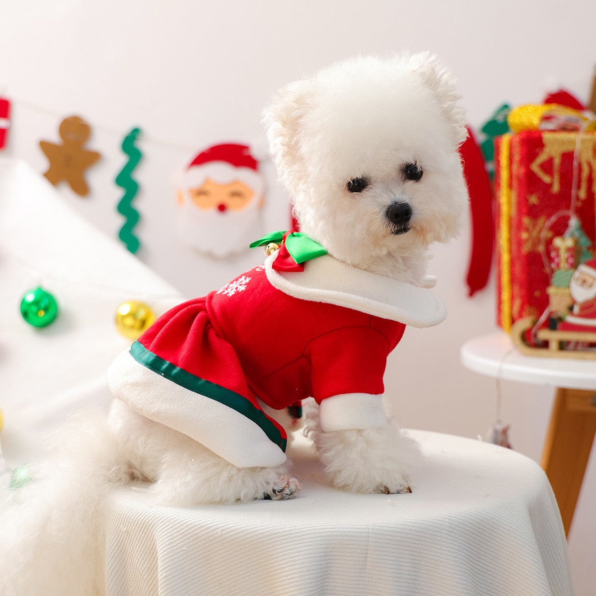 Christmas Santa Fleece Dog Cat Jumpsuits/Dress