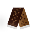 Reversible Brown Monogram Cashmere Winter Scarf