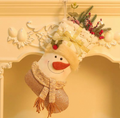 Luxury Golden 3D Snowman Christmas Stocking, Woven Sequin Xmas Gift Bag with Tassel Scarf, Fireplace Hanging Decor
