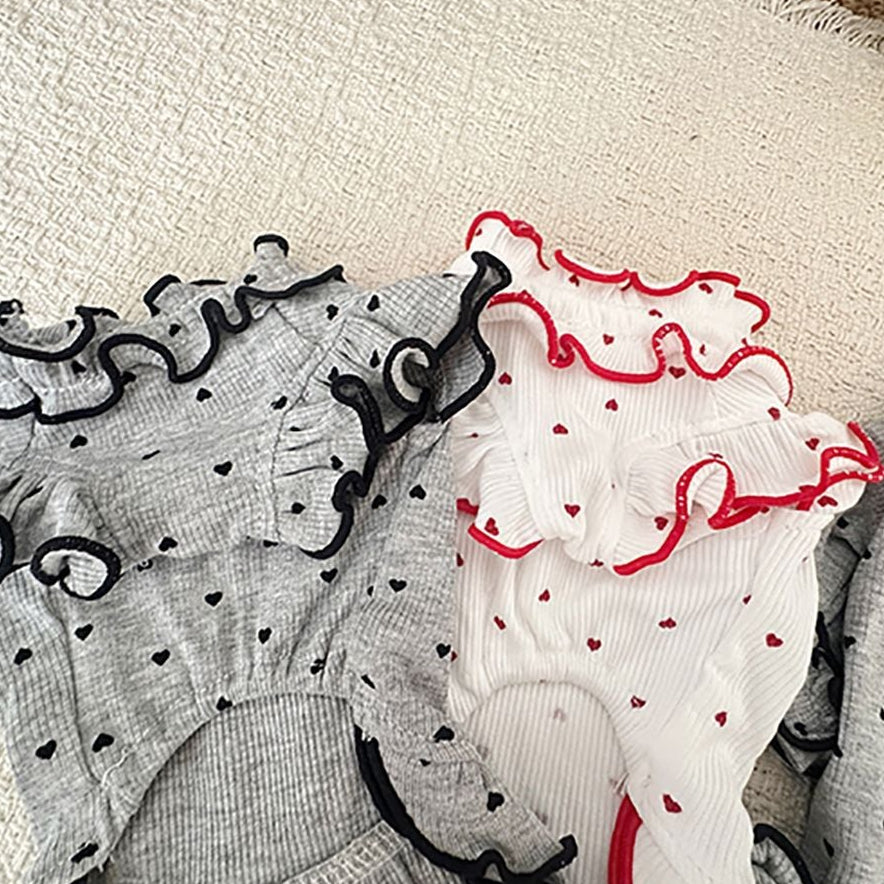 Sweet Heart Ruffled Dog Cat Dress/Jumpsuits