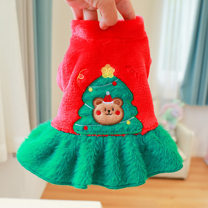 Christmas Tree Pattern Dog Cat Dress