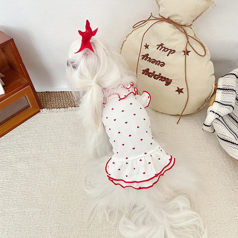 Sweet Heart Ruffled Dog Cat Dress/Jumpsuits