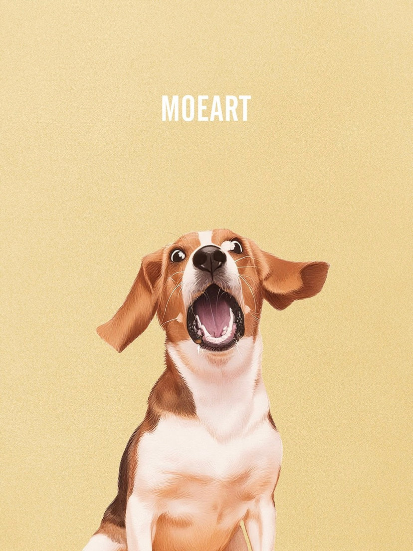 Premium Textured Custom Pet Portrait with Name(One Pet)