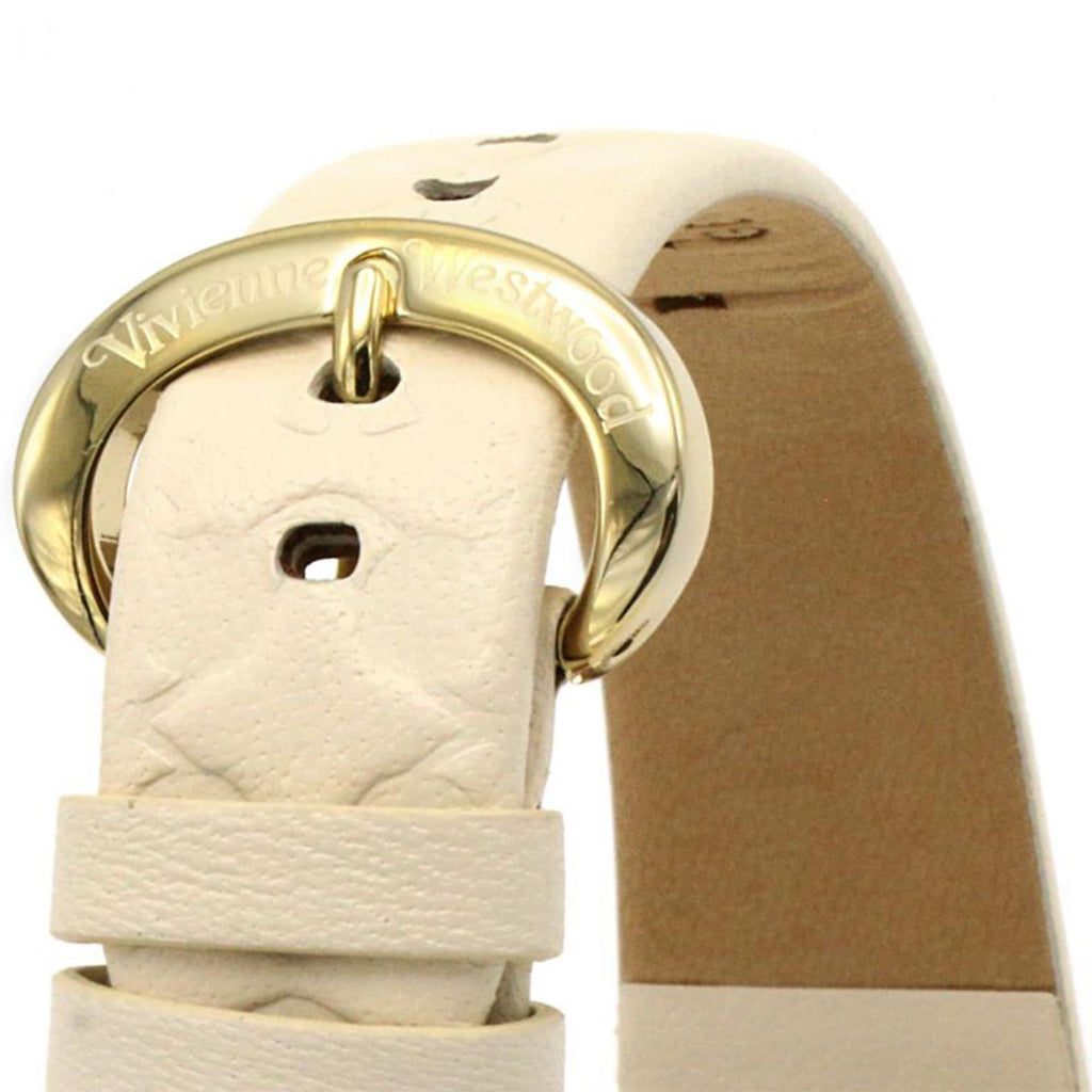 Vivienne Westwood Orb II 32mm Beige Dial Leather Ladies Quartz Watch VV006WHWH
